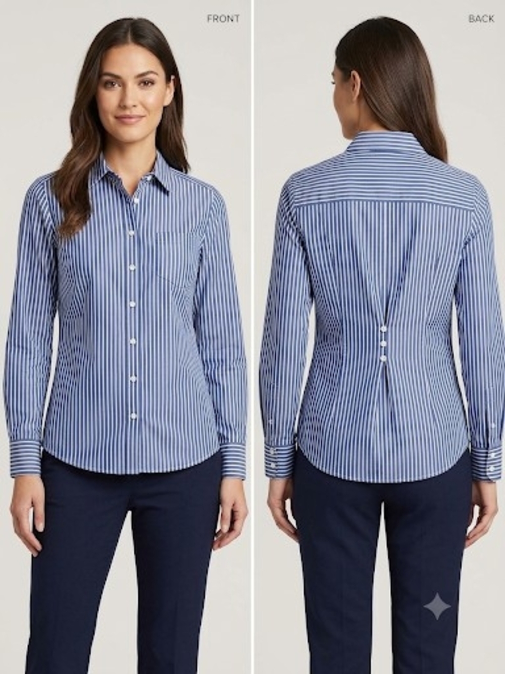 Elizabeth and James Blue and White Stripe Button-Down Shirt